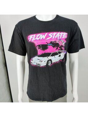 Promix Flow State 1986 Lamborghini Countach Black Graphic T-Shirt (Large)
